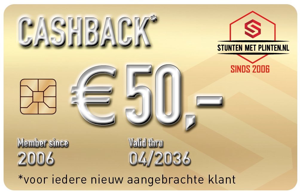 Cashback actie stuntenmetplinten.nl